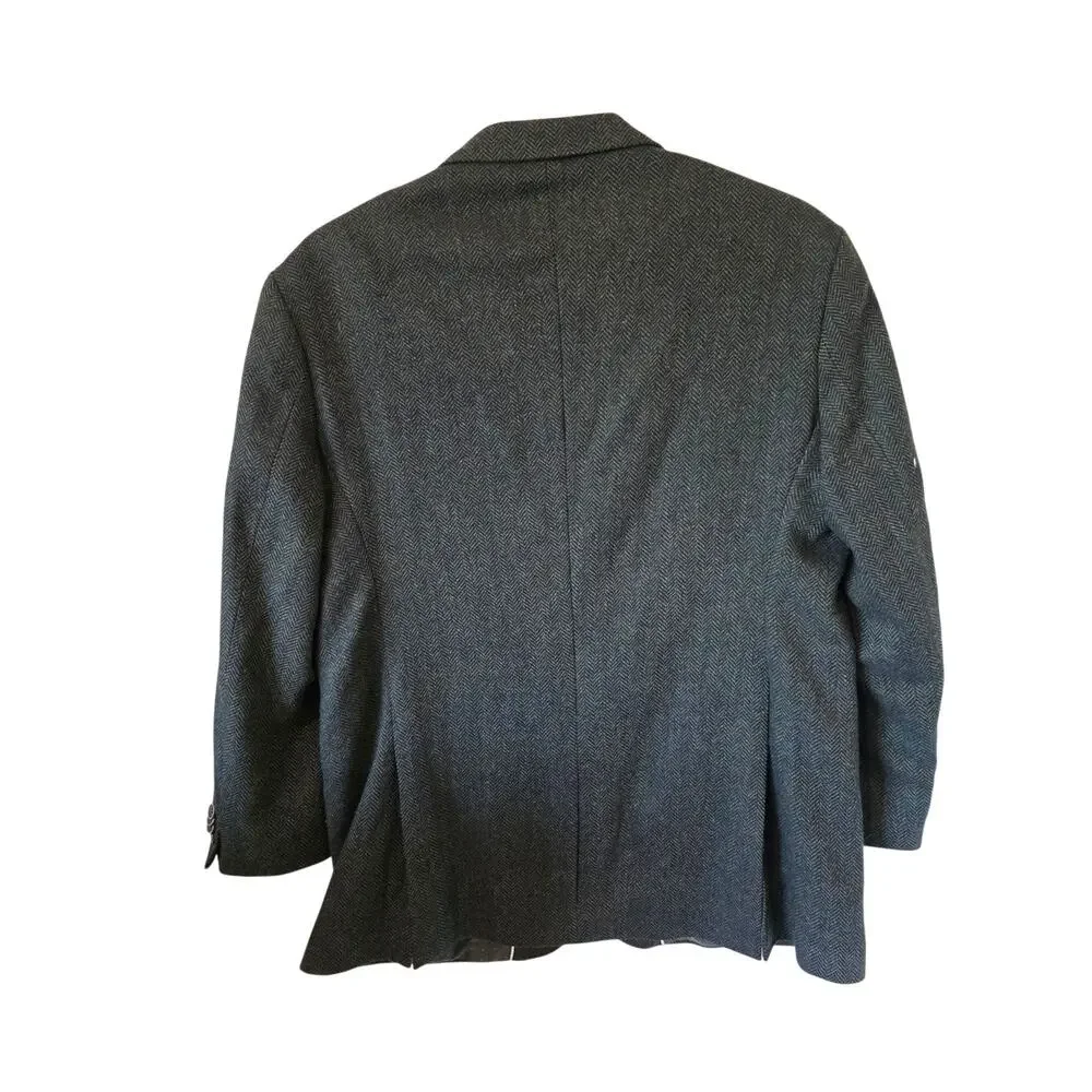 Emerald Isle Weaving Irish Wool Blend Blazer Herringbone Sport Jacket Men’s 46R